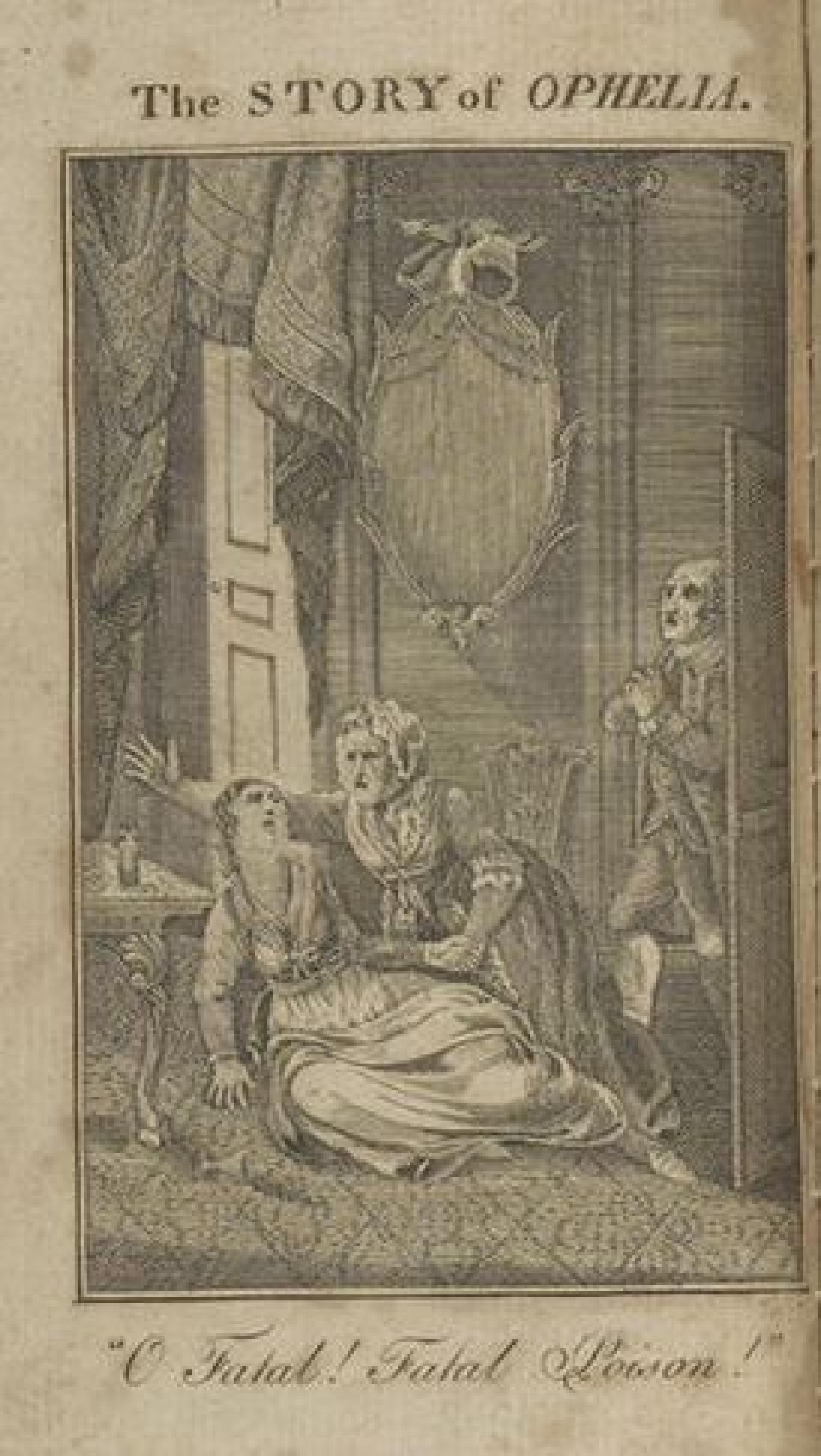 Early etching of two men in a room