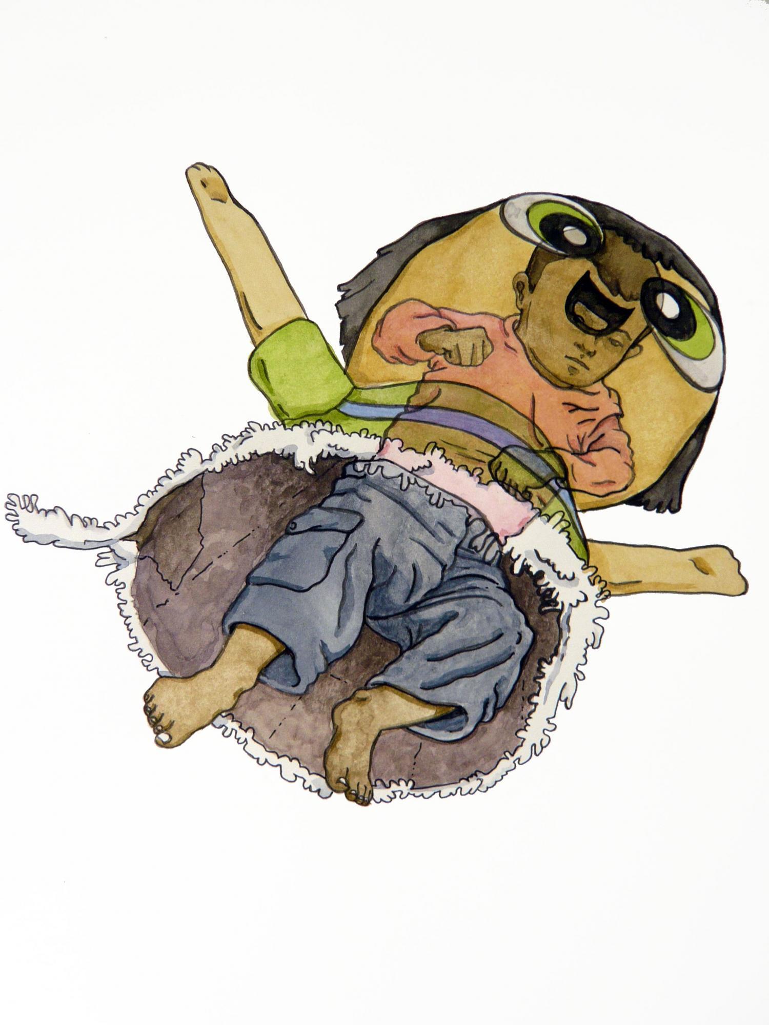 drawing of child in doll