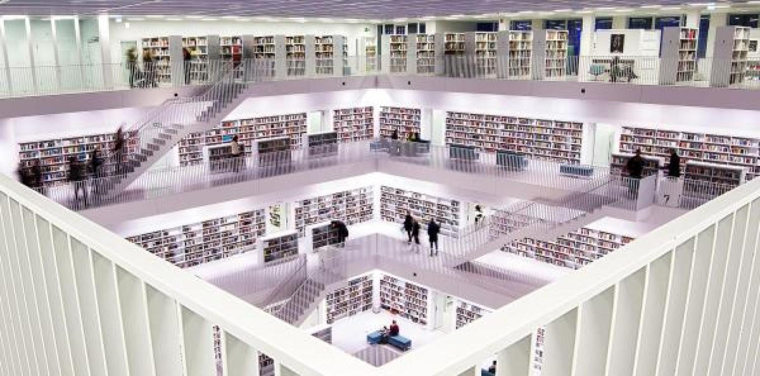 Interior of a clean, modern library