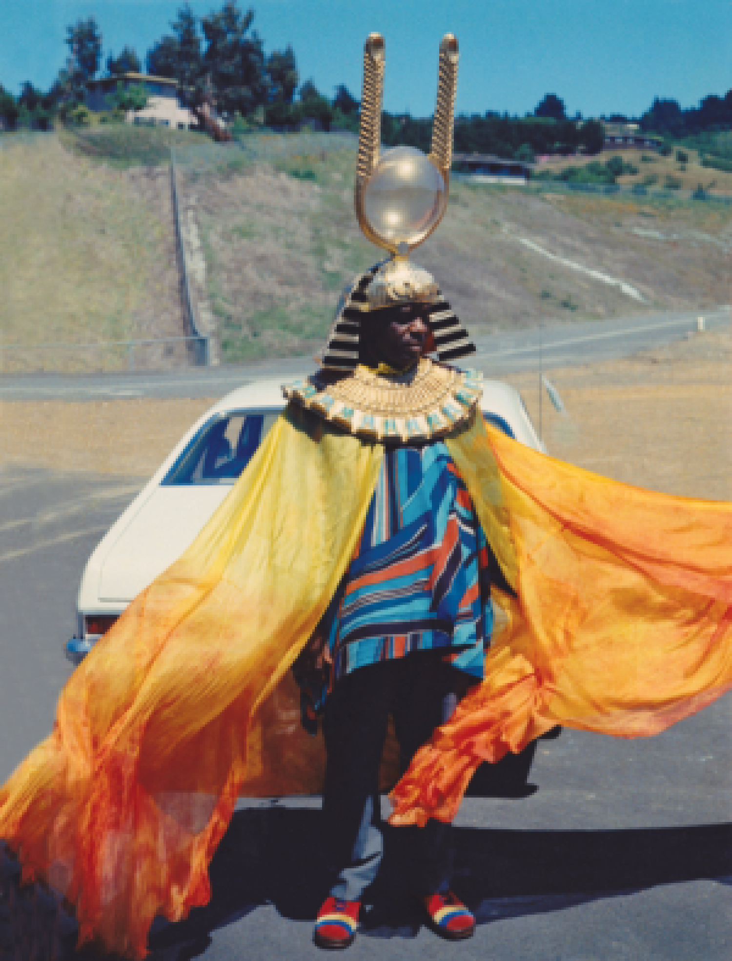 Sun Ra in Afrofutristic clothing