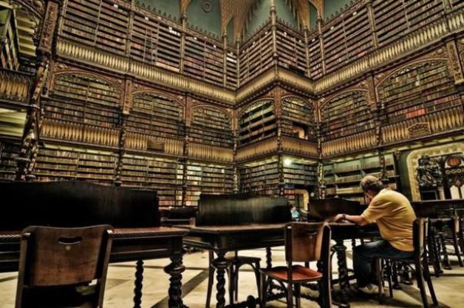 An old library filled with books