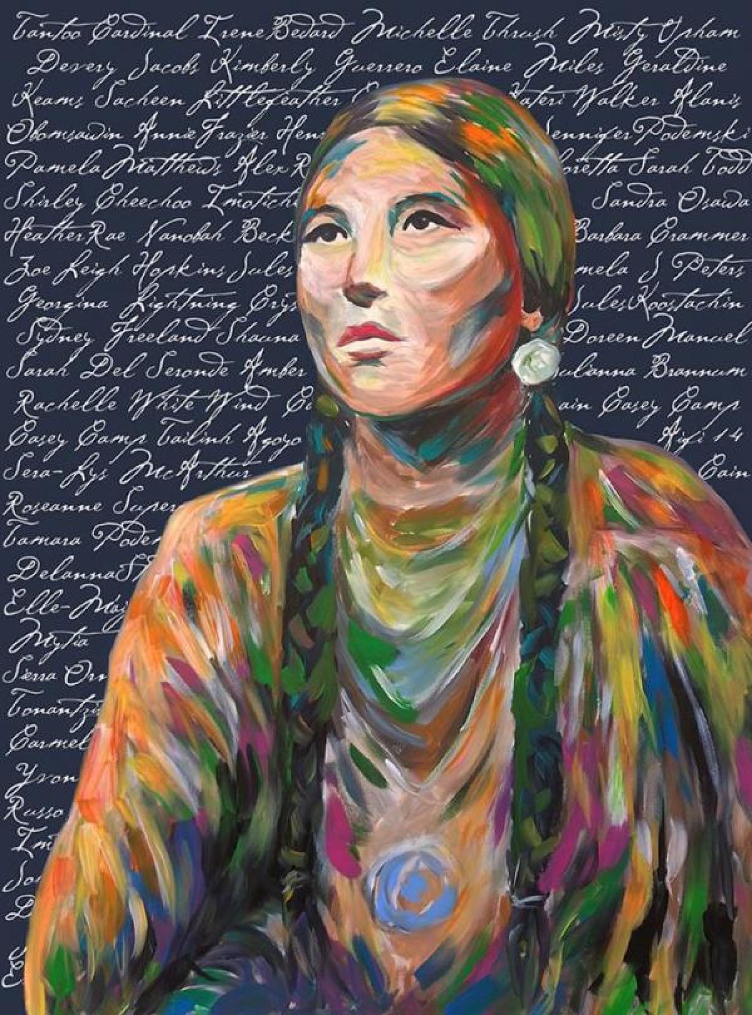 Painting of a Native American woman