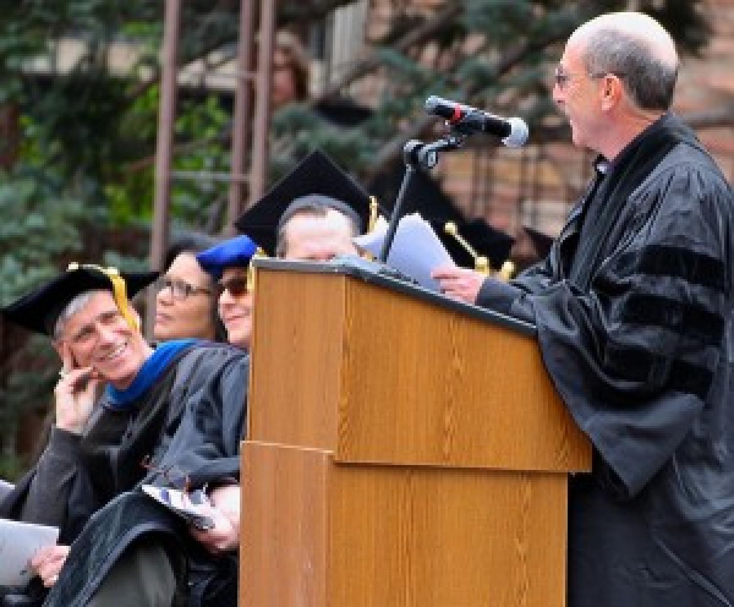 Art speaking at spring 2015 commencement