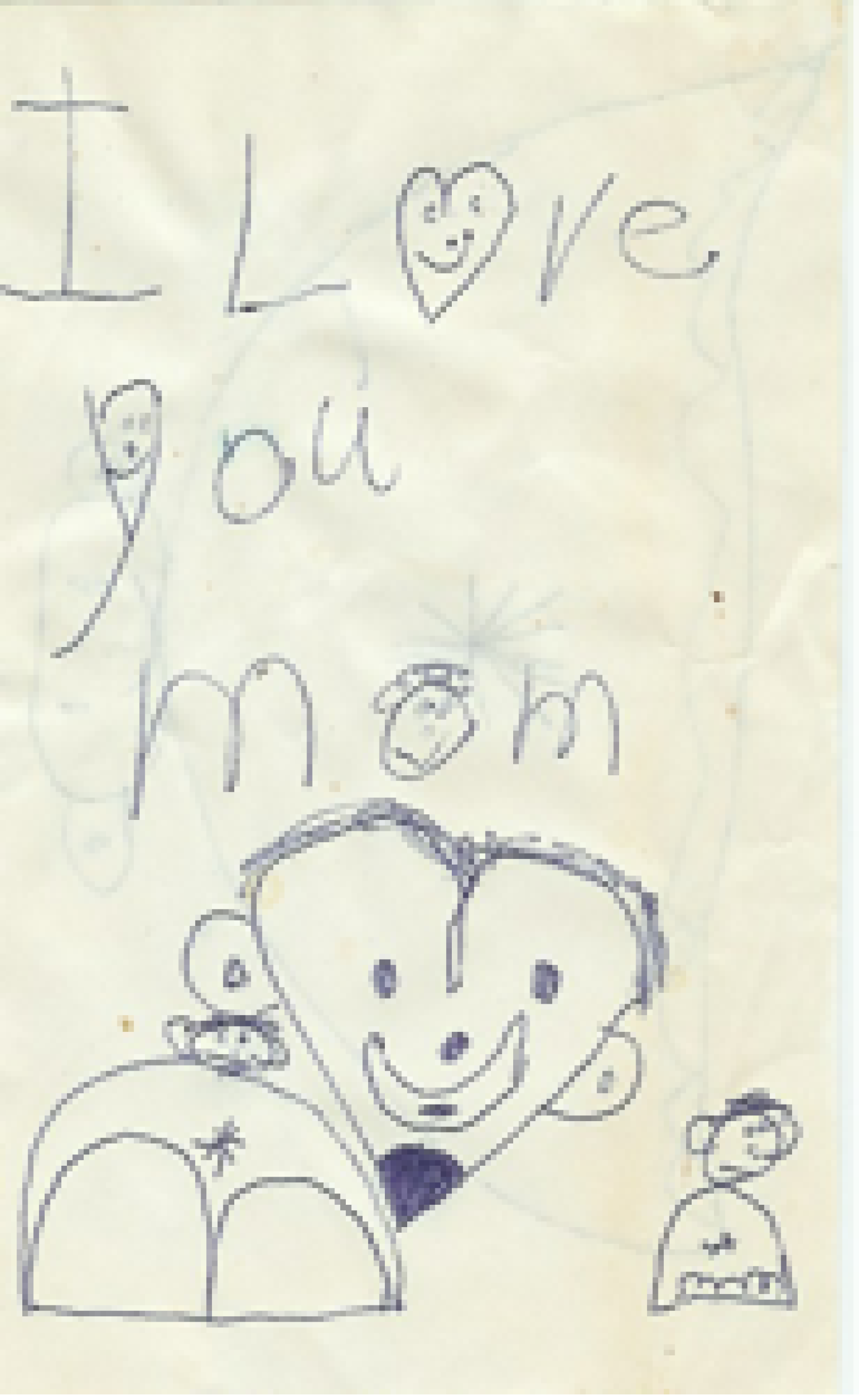 Picture captioned "I love you Mom" by Curt