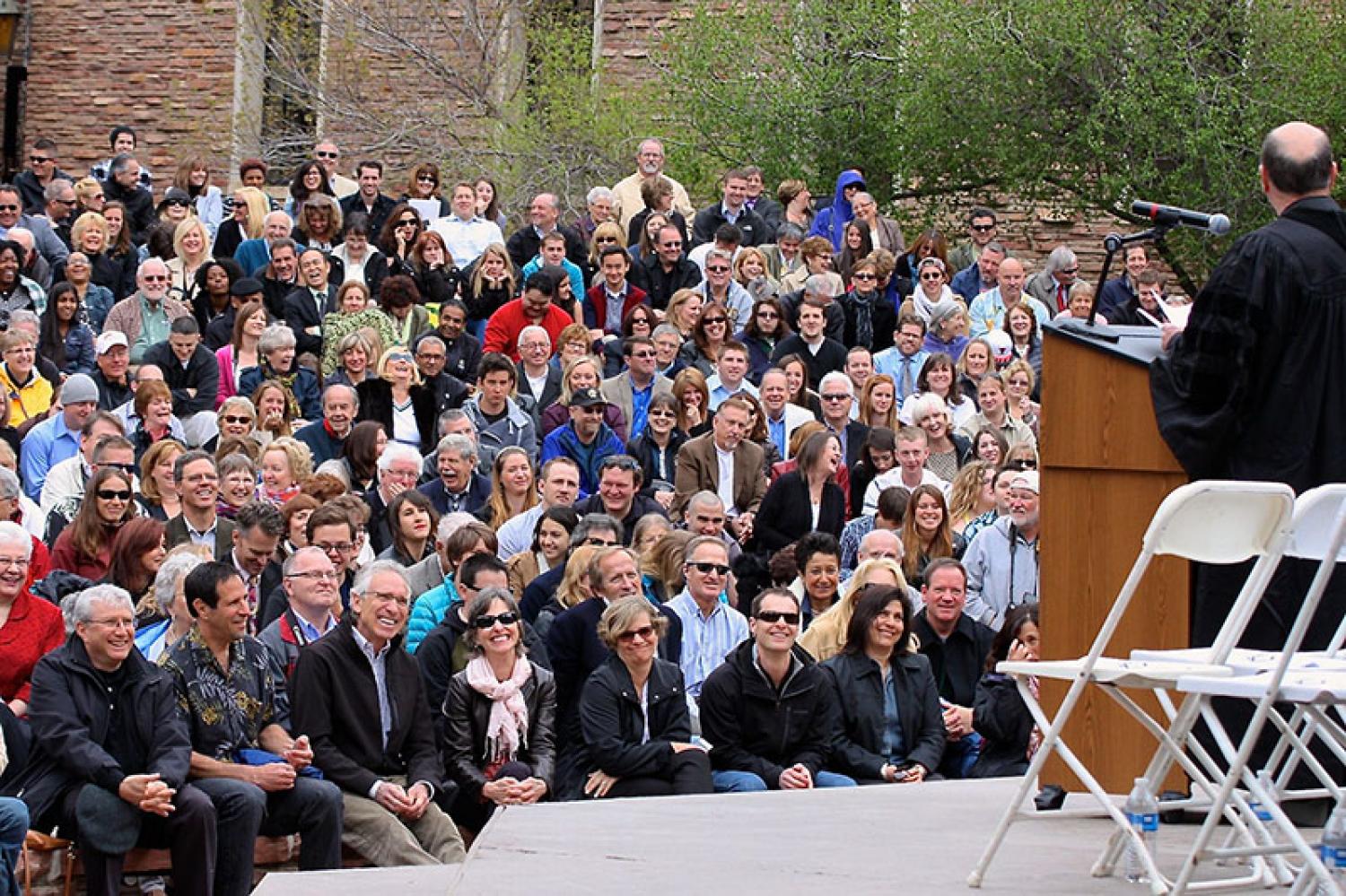 Audience during commencement speech
