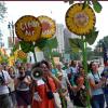 People marching for clean air. 