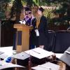 Valedictorian Pye speaking to grads