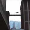 Cityscape with a lightpole