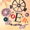Cogs, wheels, and differently shaped letters spelling out Poetry