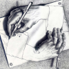 A hand drawing a hand
