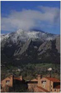 Photo of Baker Hall and the Flatirons