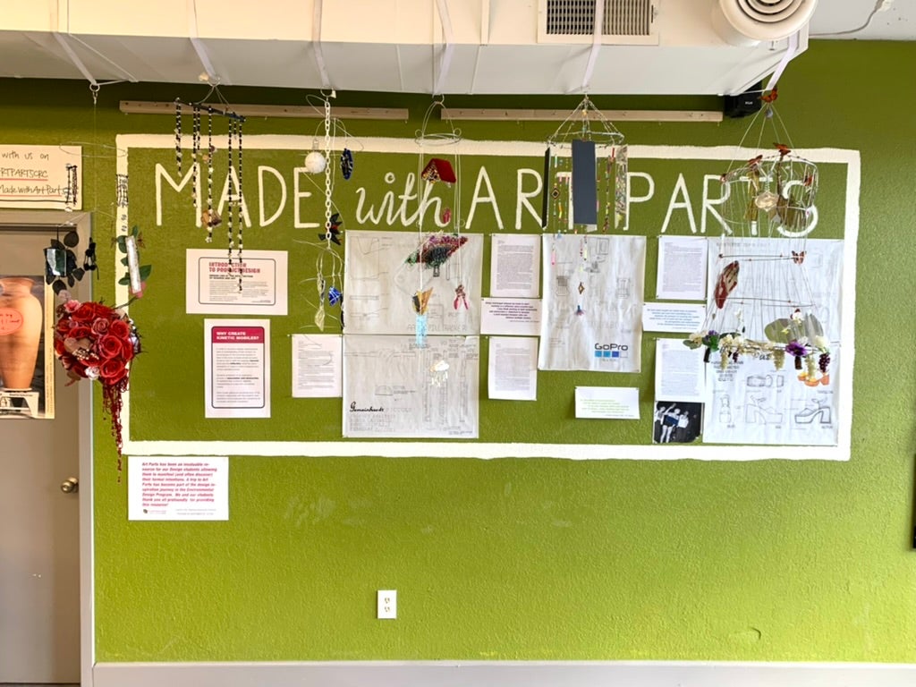 Student work exhibited at Art Parts Creative Reuse Center 