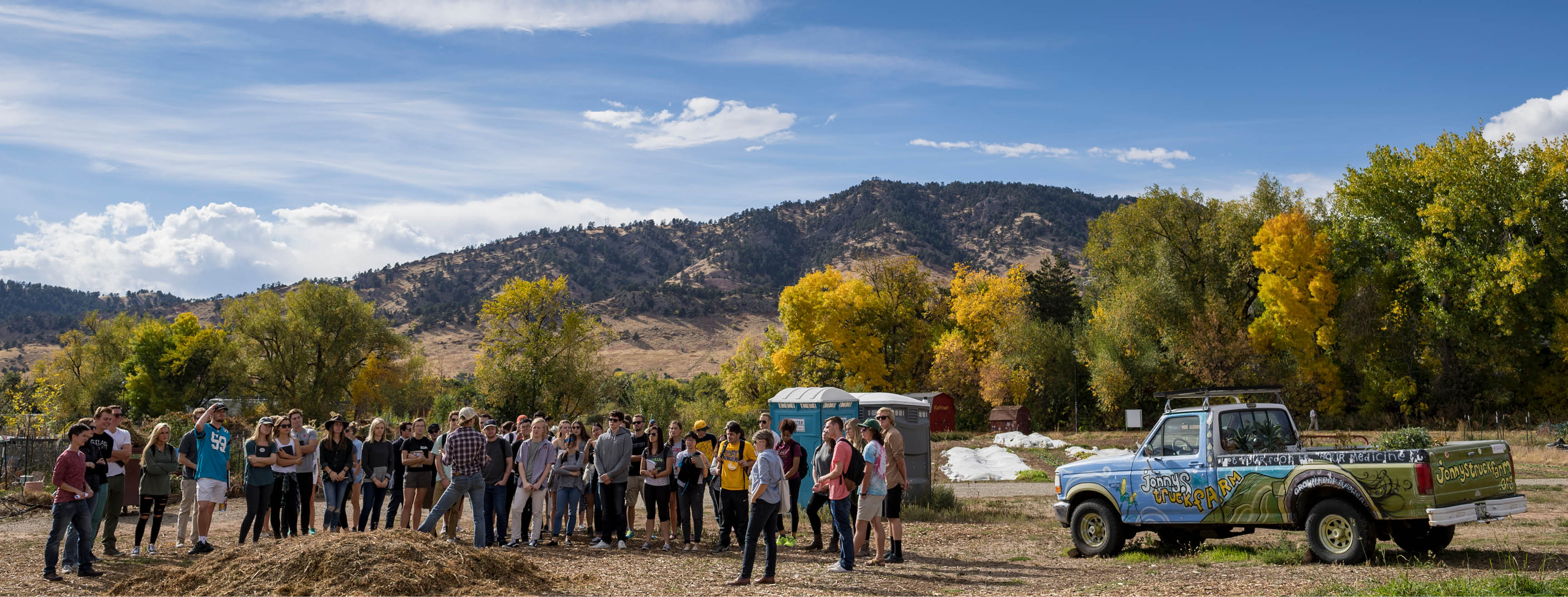 Students attending an off-site analysis.