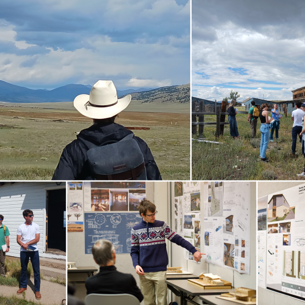 Collage of students on a field visit at the Rocky Mountain Land Library