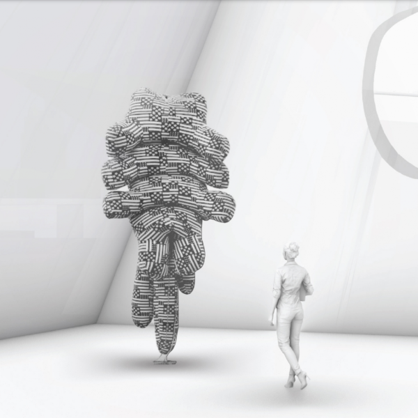 Black and white concept idea for art museum and abstraction.