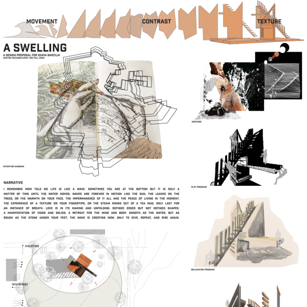 Student design of movement, contrast, texture.
