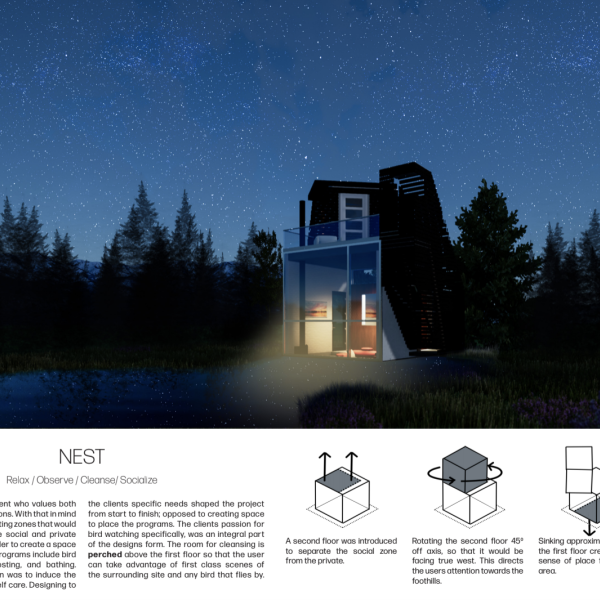 Student design based on relax, observe, cleanse, and socialize.