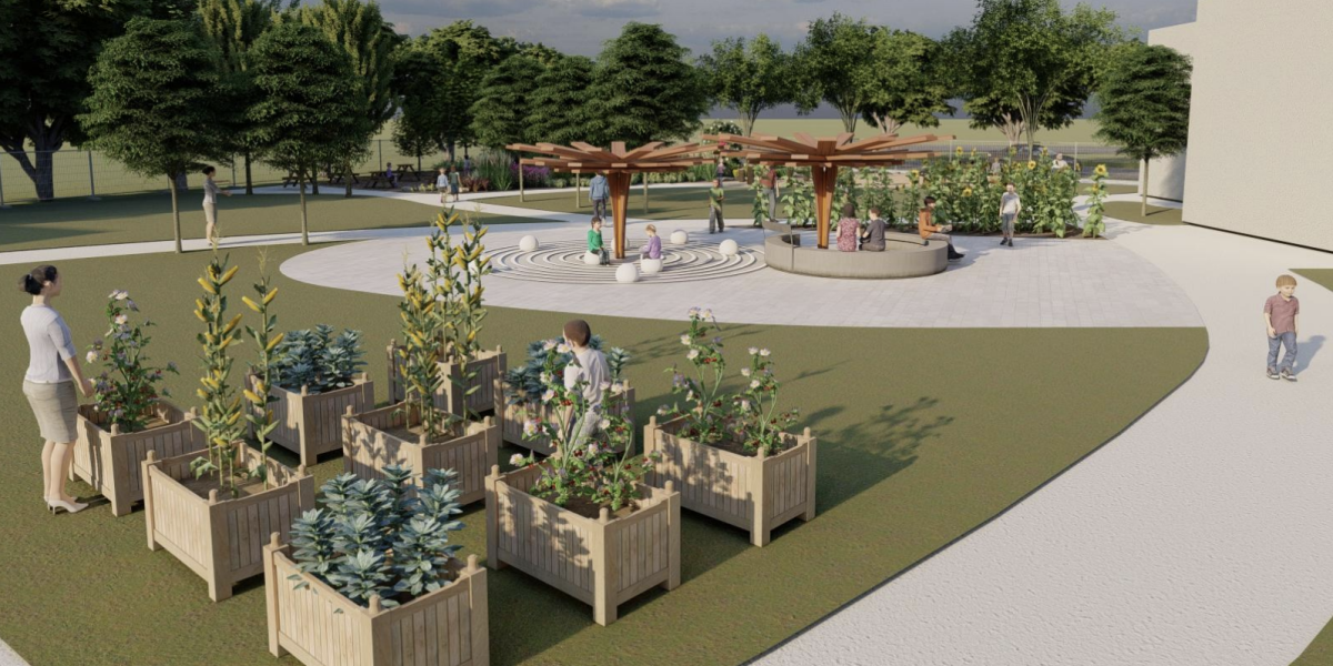 Outdoor classroom design and concepts of schoolyard