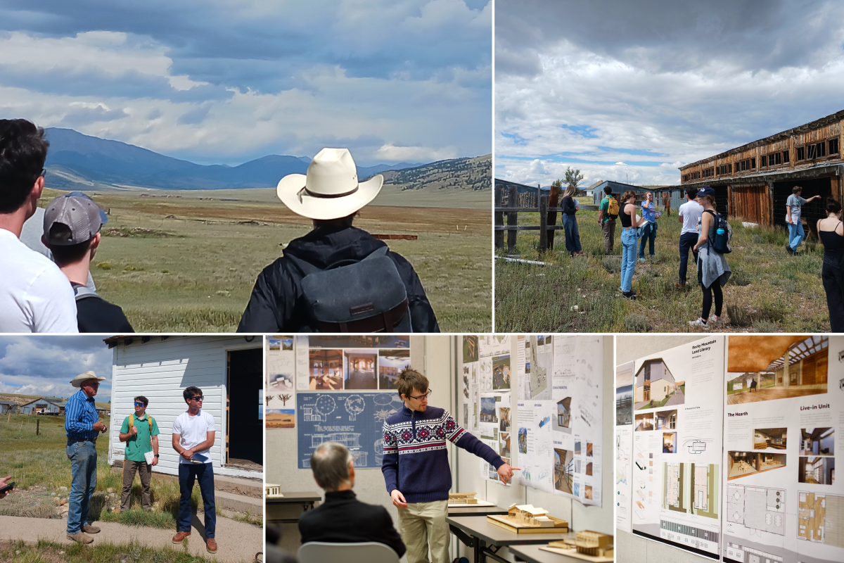 Collage of students on a field visit at the Rocky Mountain Land Library