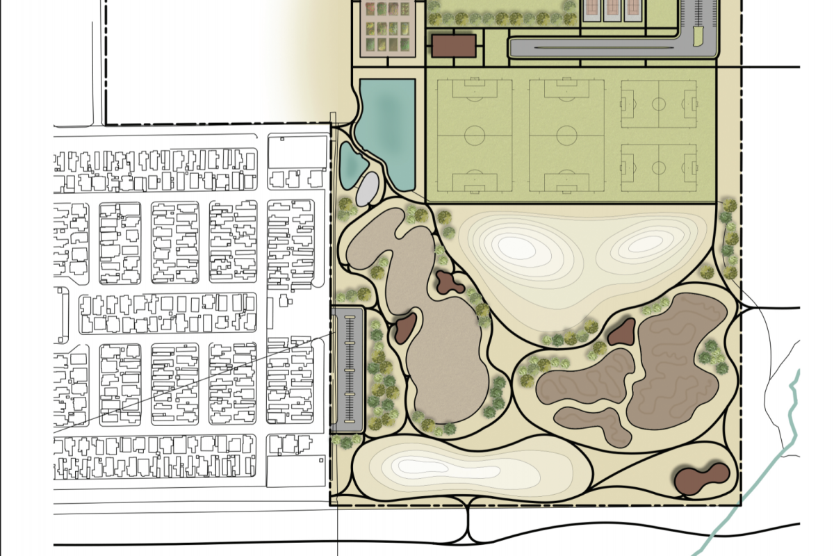 Masterplan design from plan view.