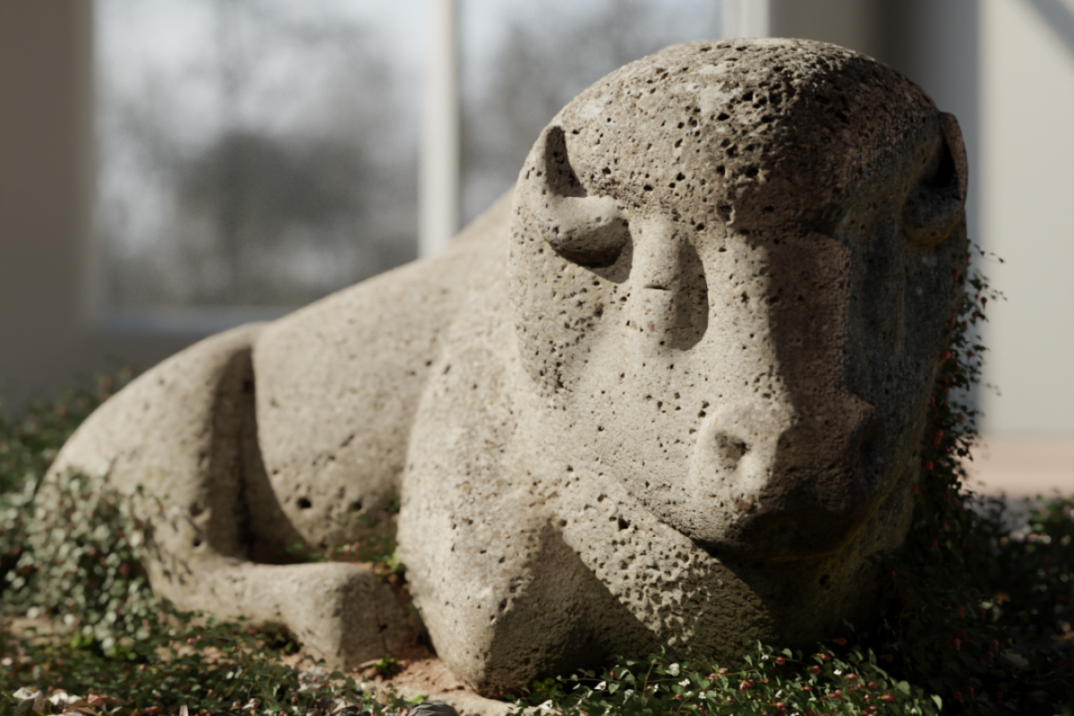 Stone buffalo render by Angus MacInnis
