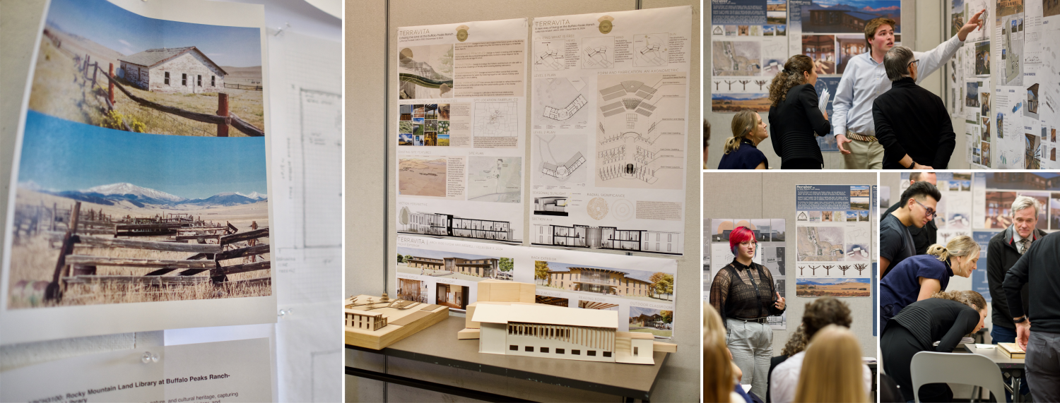 Graphic of students presenting their work during jury week