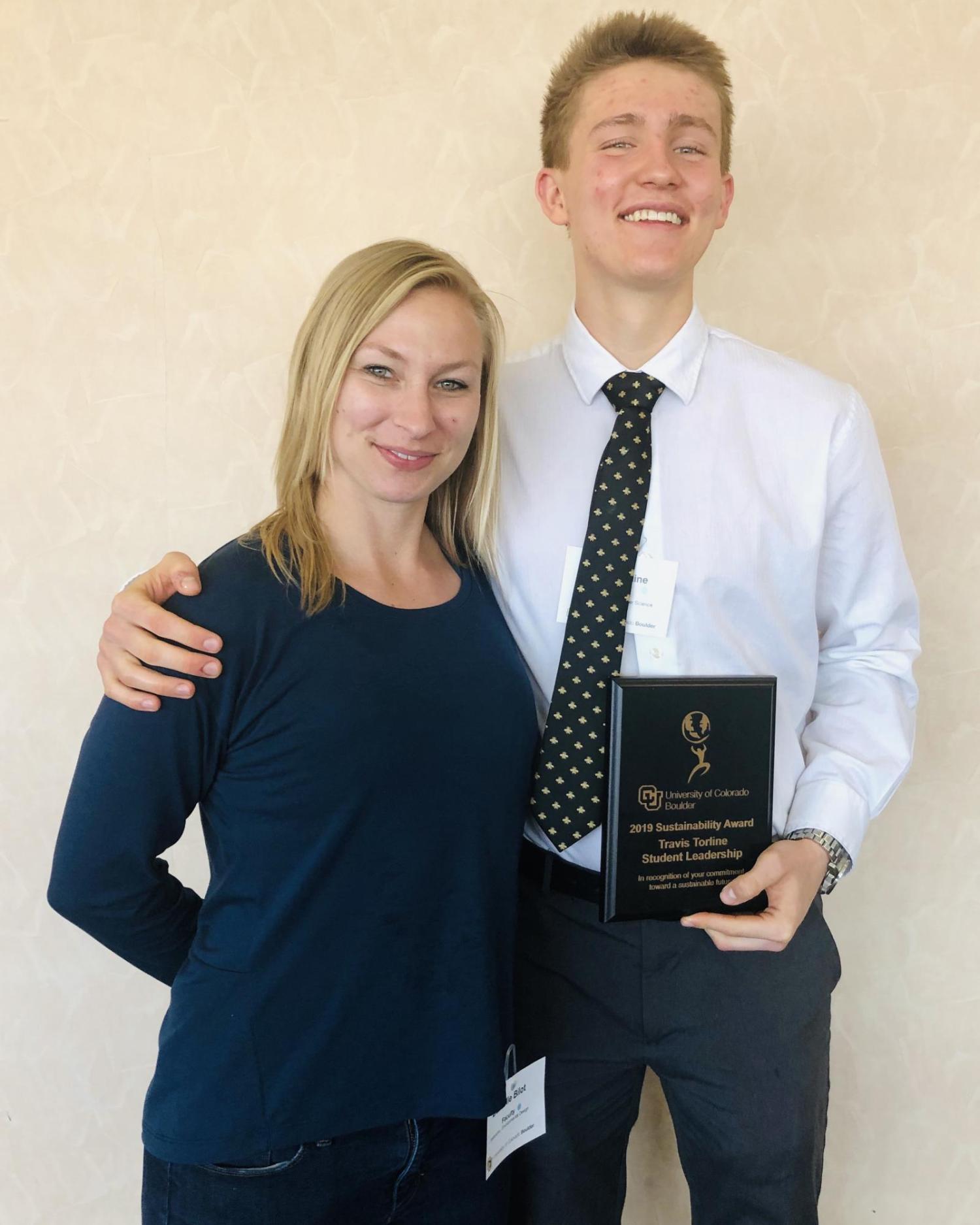 Danielle Bilot with Travis Torline at the Campus Sustainability Summit