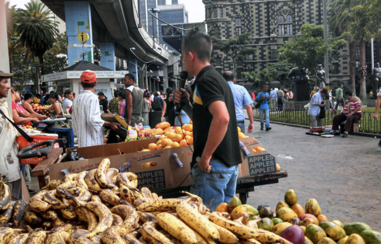 Street Vendors in downtown Medellín, Colombia by Kate Mytty.