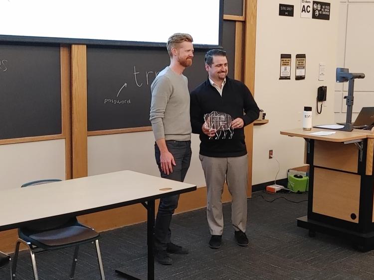 Jordan Lockner Receiving the Young Designer Award