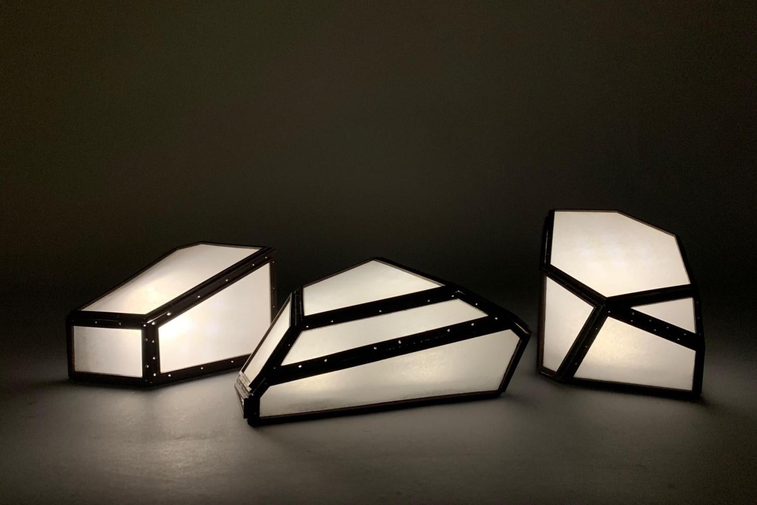 Sashiko Stone Lamps by Andrew Song