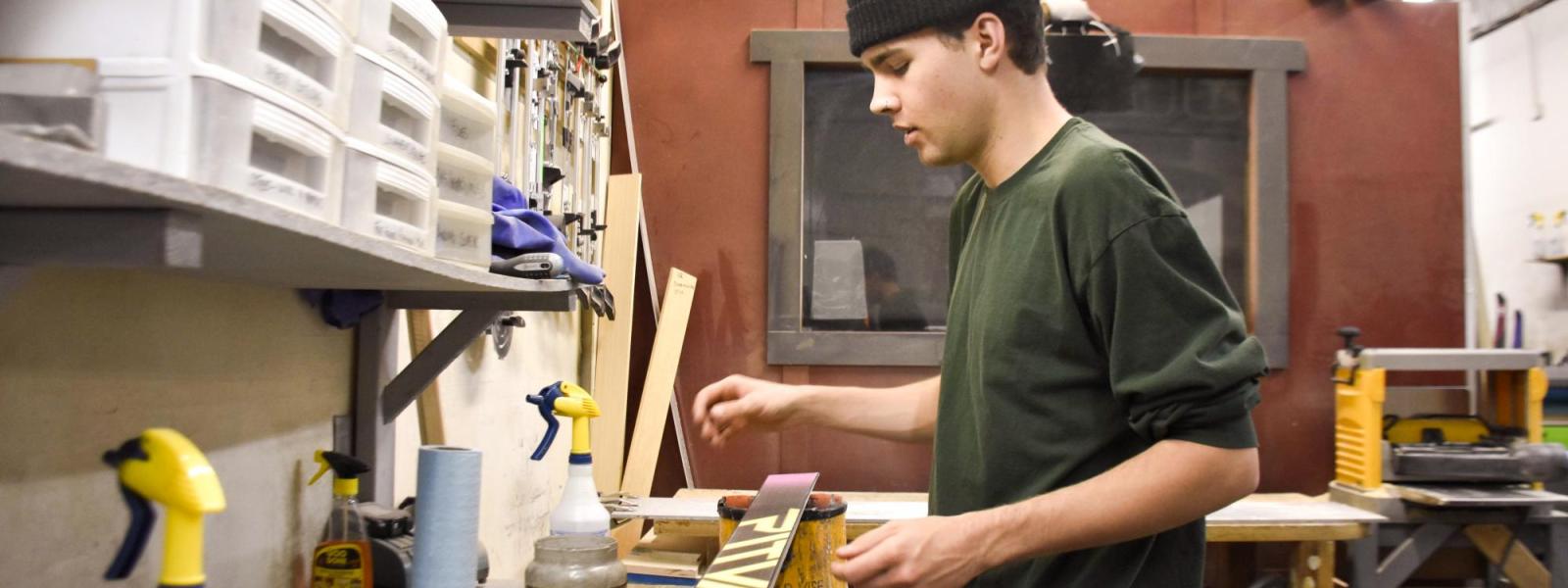 Student interning at Folsom Skis