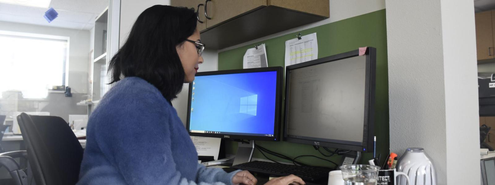 Student interning at PEH Architects