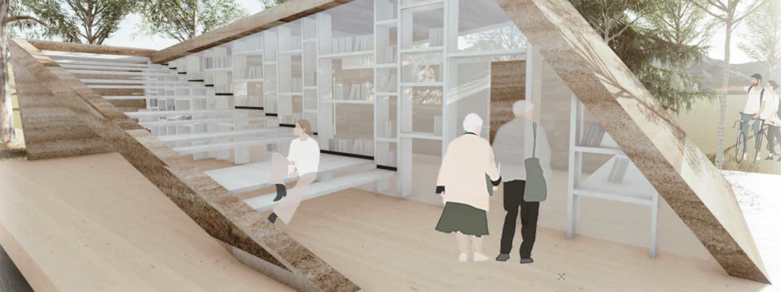 "Open Book Open Mind" library concept design.