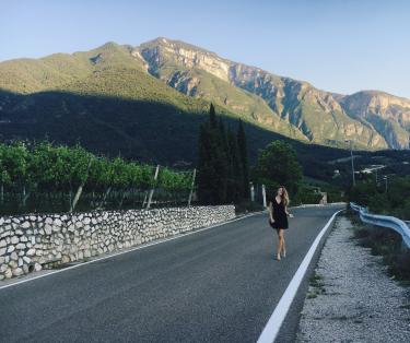 Taking a walk before dinner, while in Italy for an internship