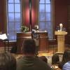 Sheryl Koutsis stands beside CU Chancellor to receive distinguished annual Chancellor’s Employee of the Year Award.