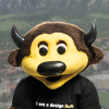 Chip the Buffalo in a design buff tee