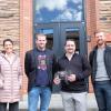 Photo outside of ENVD with Jordan Lockner, Stacey Schulte, Nate Jones, and Neal Evers