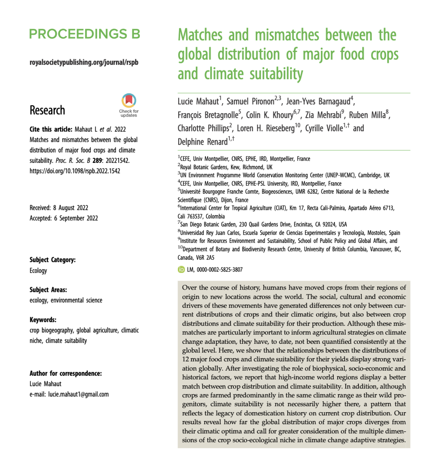 Proceedings of the Royal Society