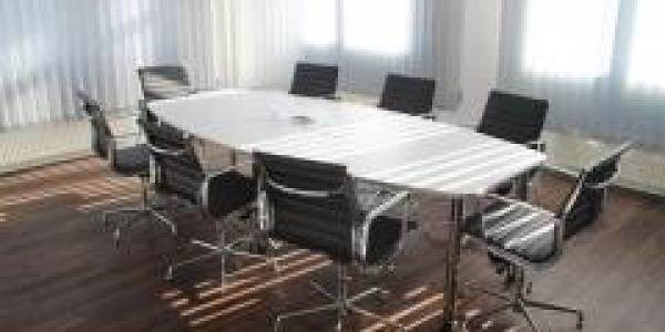 Image of an empty conference table
