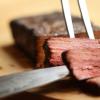 Steak being cut