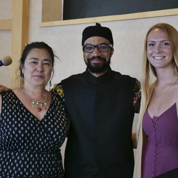 Ethnic Studies Staff with Dr. Rabaka (left Patricia Burton, right Brigitte Sellinger)