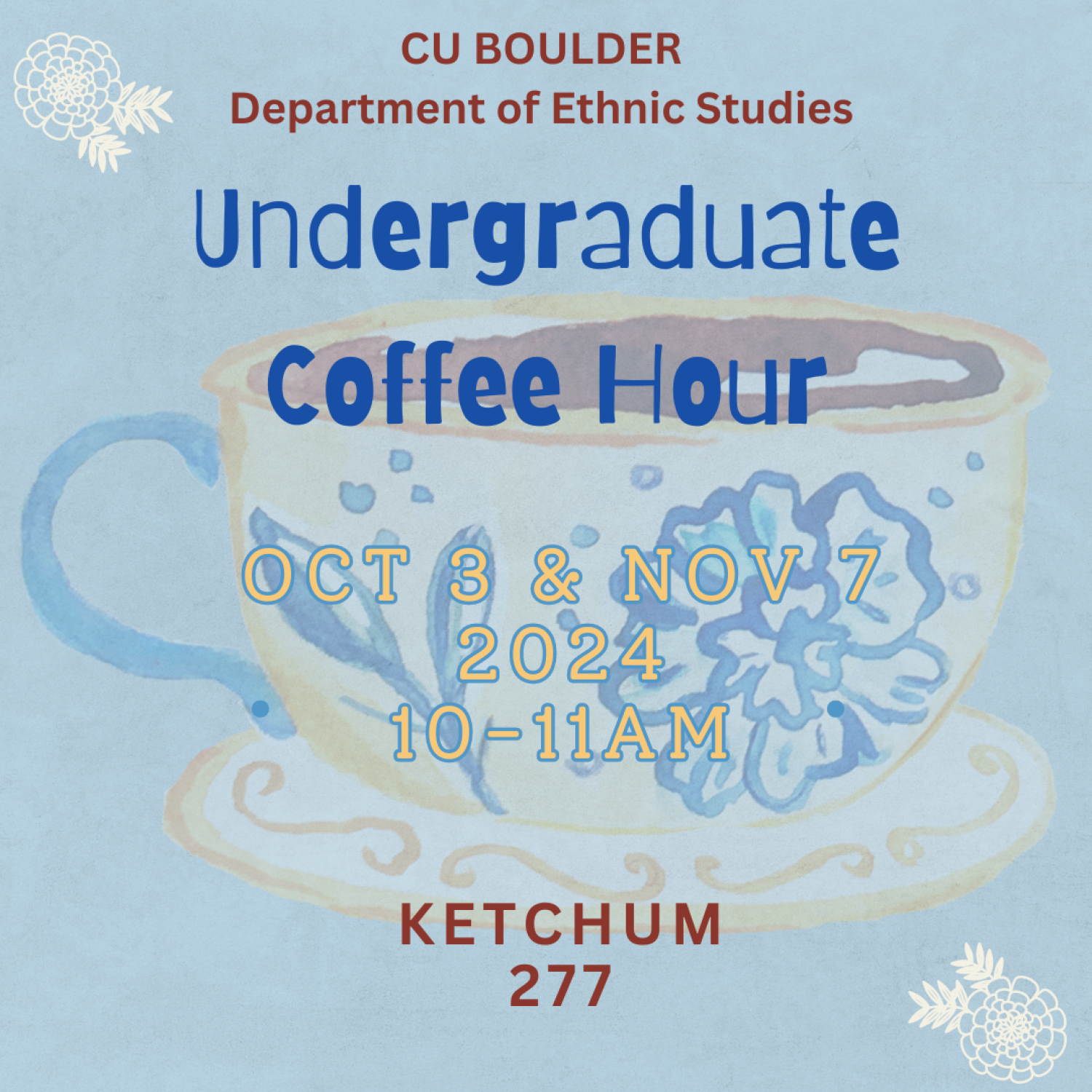 Coffee cup for undergrad coffee hour