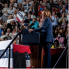 Kamala Harris in front of huge crowd