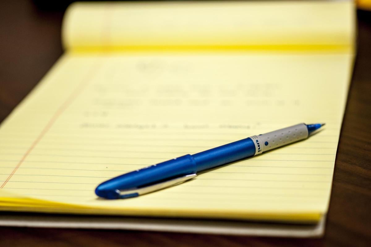 A pen and notepad.