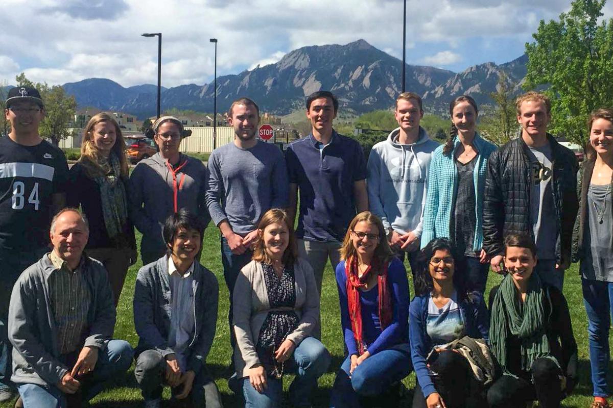 Students outside with the mountains in the background