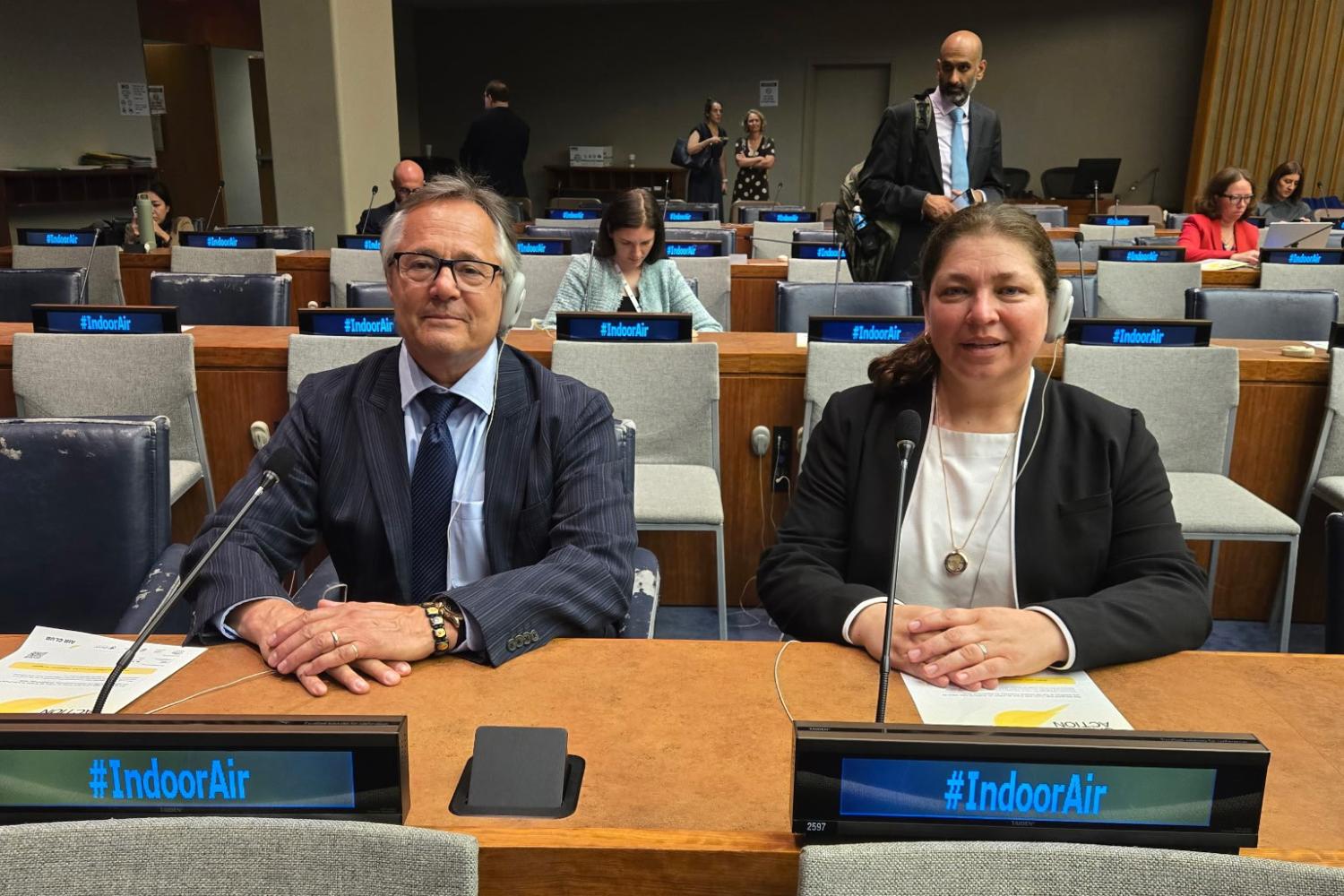 Mark Hernandez and Maria Patricia Fabian at the United Nations.