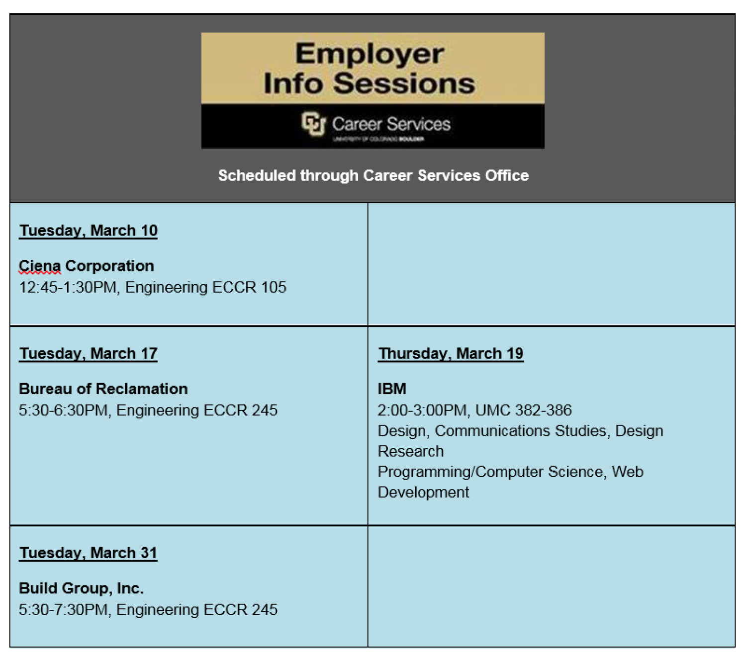 Employer Info Sessions