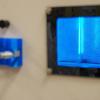 Lab equipment blue light.