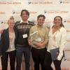 Some student members from the 2023 team pose during the Solar Decathlon Competition event in Golden, Colorado, on April 20–23