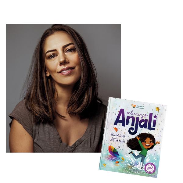 Photograph of Sheetal Sheth and her book, 'Always Anjali'
